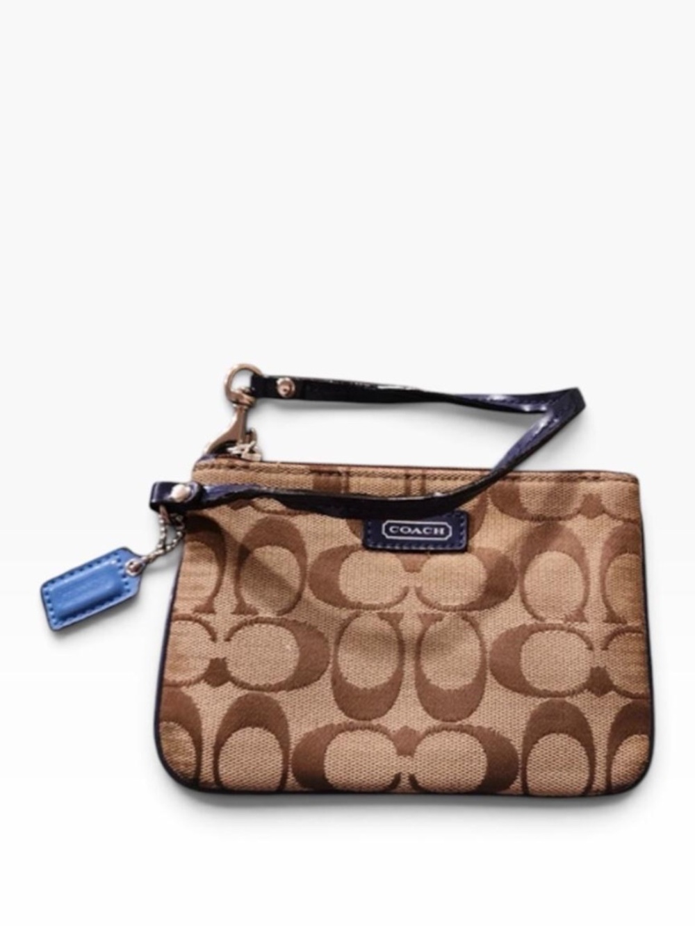 Y2K Coach signature canvas mini wristlet pouch trim Vintage Y2K Coach mini wrist